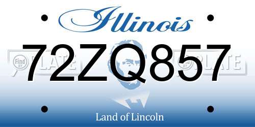 72ZQ857 Illinois License Plate