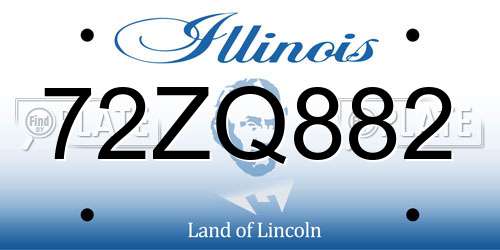 72ZQ882 Illinois License Plate
