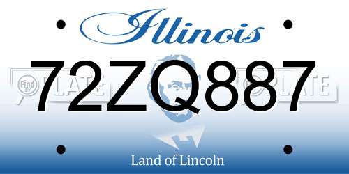 72ZQ887 Illinois License Plate