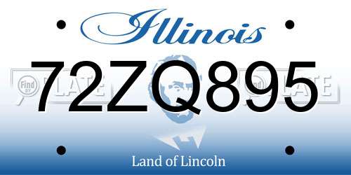 72ZQ895 Illinois License Plate