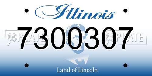 7300307 Illinois License Plate