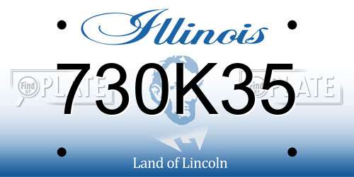 730K35 Illinois License Plate
