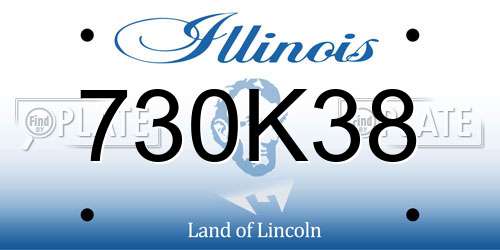 730K38 Illinois License Plate
