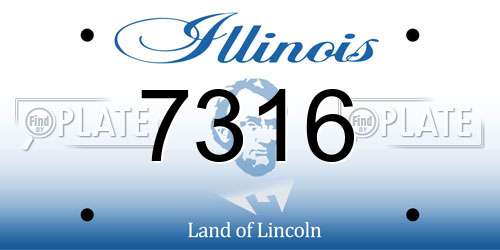 7316 Illinois License Plate