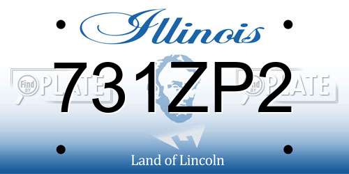 731ZP2 Illinois License Plate