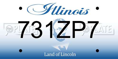 731ZP7 Illinois License Plate