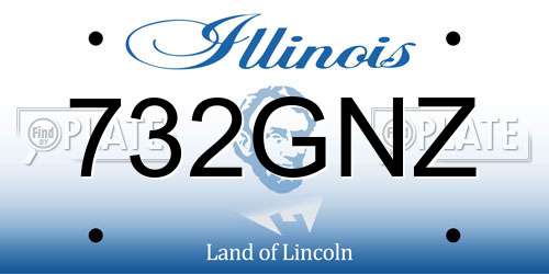 732GNZ Illinois License Plate