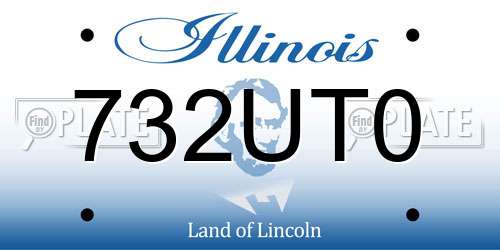 732UT0 Illinois License Plate