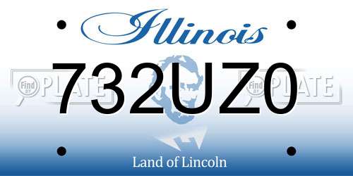 732UZ0 Illinois License Plate