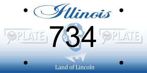 734 Illinois License Plate