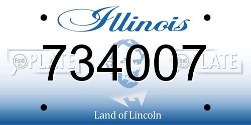 734007 Illinois License Plate