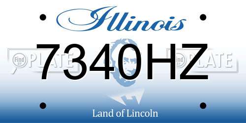 7340HZ Illinois License Plate