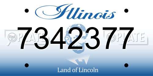 7342377 Illinois License Plate