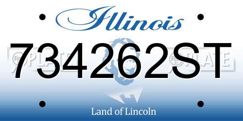 734262ST Illinois License Plate