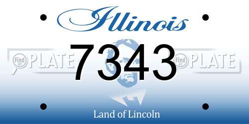 7343 Illinois License Plate