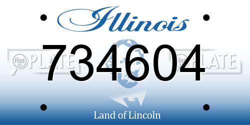 734604 Illinois License Plate