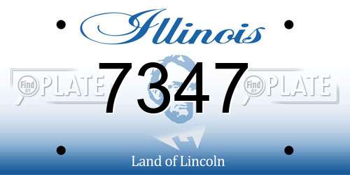 7347 Illinois License Plate