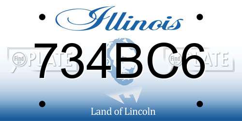 734BC6 Illinois License Plate