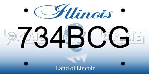734BCG Illinois License Plate