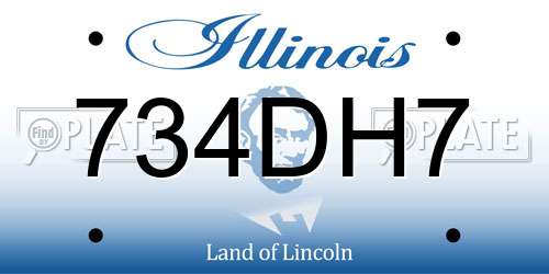 734DH7 Illinois License Plate