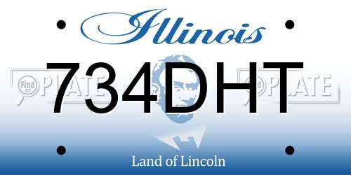 734DHT Illinois License Plate