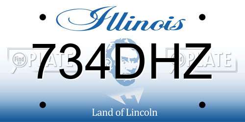 734DHZ Illinois License Plate