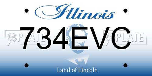 734EVC Illinois License Plate
