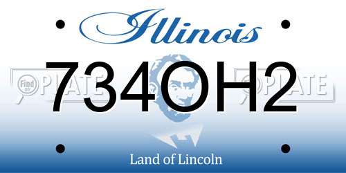 734OH2 Illinois License Plate