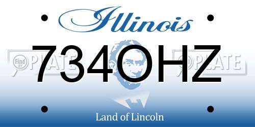 734OHZ Illinois License Plate