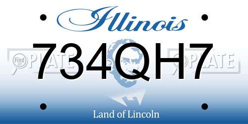 734QH7 Illinois License Plate