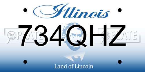 734QHZ Illinois License Plate