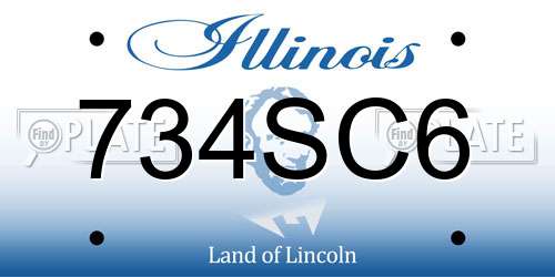 734SC6 Illinois License Plate