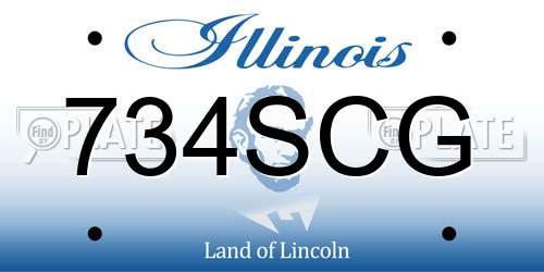 734SCG Illinois License Plate