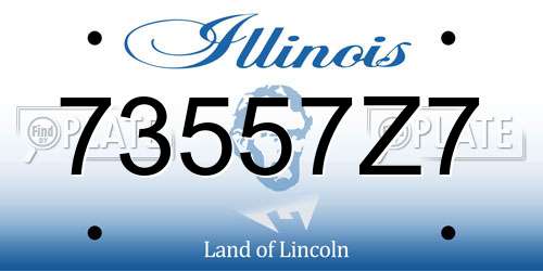 73557Z7 Illinois License Plate