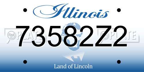 73582Z2 Illinois License Plate