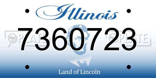 7360723 Illinois License Plate