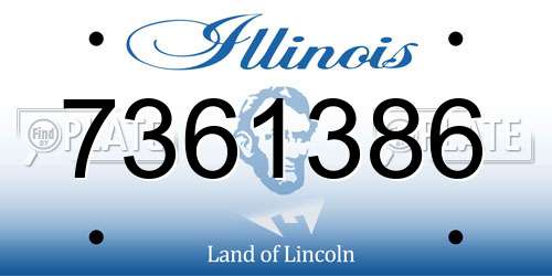 7361386 Illinois License Plate