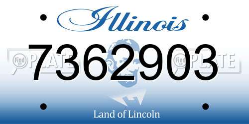 7362903 Illinois License Plate