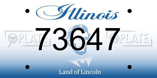 73647 Illinois License Plate