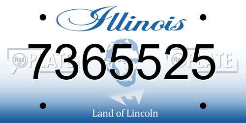 7365525 Illinois License Plate