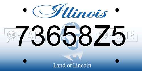 73658Z5 Illinois License Plate