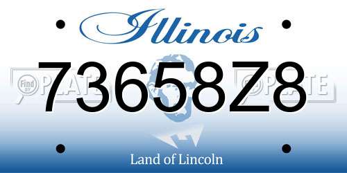 73658Z8 Illinois License Plate
