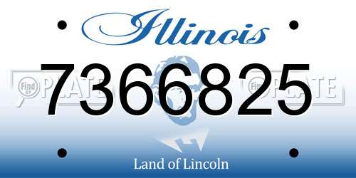 7366825 Illinois License Plate