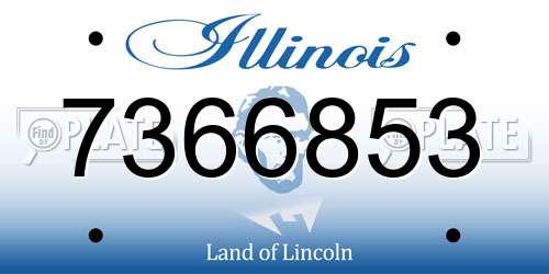 7366853 Illinois License Plate