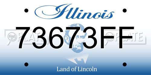 73673FF Illinois License Plate