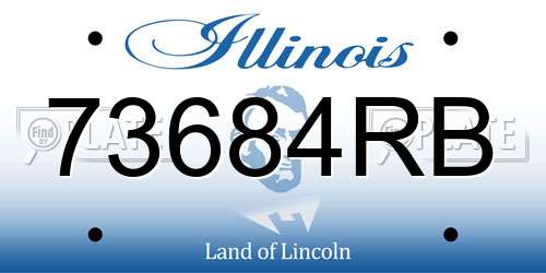 73684RB Illinois License Plate