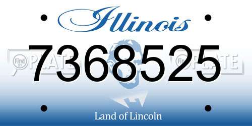 7368525 Illinois License Plate