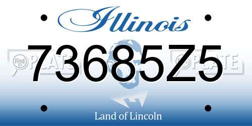 73685Z5 Illinois License Plate