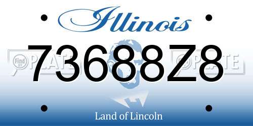 73688Z8 Illinois License Plate