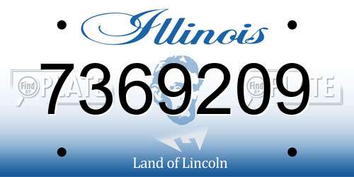 7369209 Illinois License Plate
